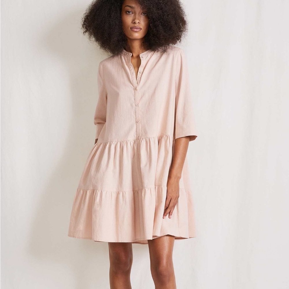 A Piece Apart Dress MAURINO DROP WAIST MINI Blush Pink Relaxed Fit Sz L